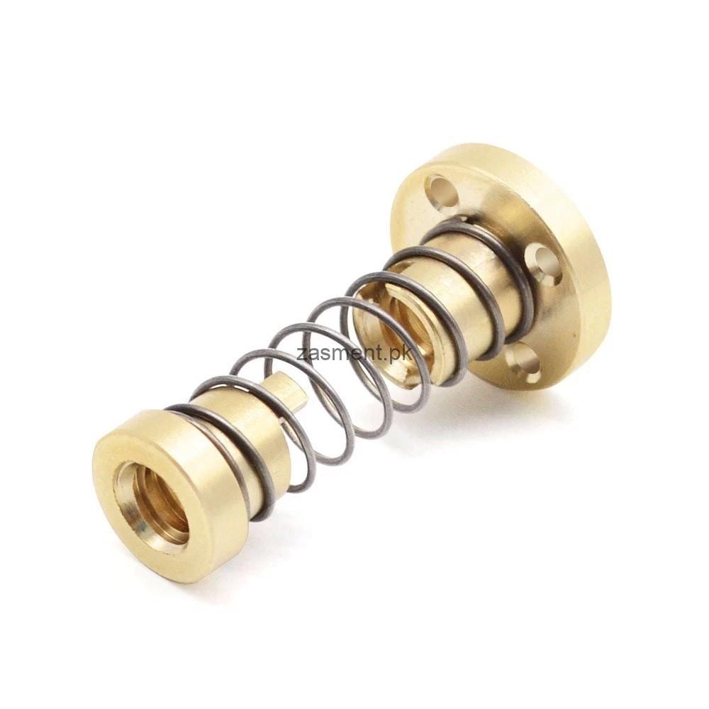 Spring Loaded Assembly Printer T8 Anti-backlash Spring Loaded Nut 8mm of Threaded Rod for 3D Printers ...