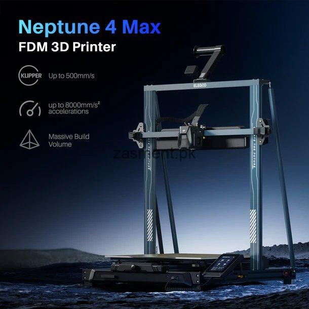 Elegoo Neptune 4 Max FDM 3D Printer 500mm/s High Speed Printing, 300°C High temperature Nozzle 420x420x480mm Largest Bed Size