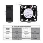 Hotend Cooling Fan for Bambu Lab X1 Series, Dual Ball Bearing Cooling Fan 2510 5V Fan for Bambu Lab X1/X1C/X1E 3D Printer Hotend - Image 3