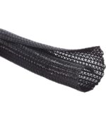 10mm Elastic woven wire mesh black encrypted arranged woven nylon tube telescopic sleeve – 1 Meter